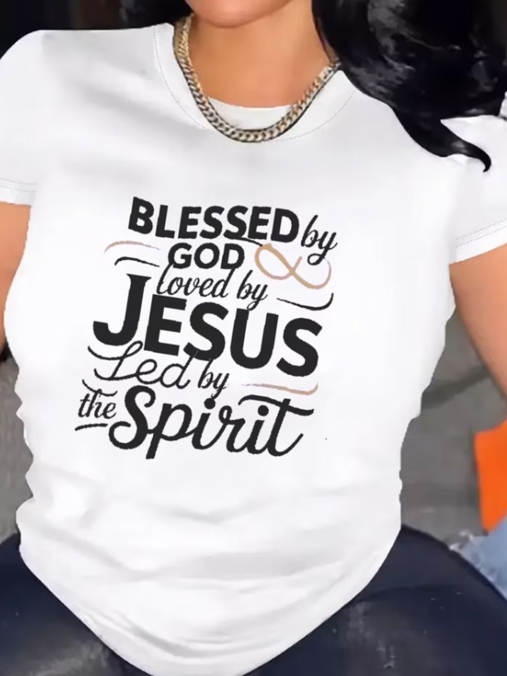 Blessed by God Loved by Jesus Inspirational White Graphic Tee - Women's 2XL NWOT